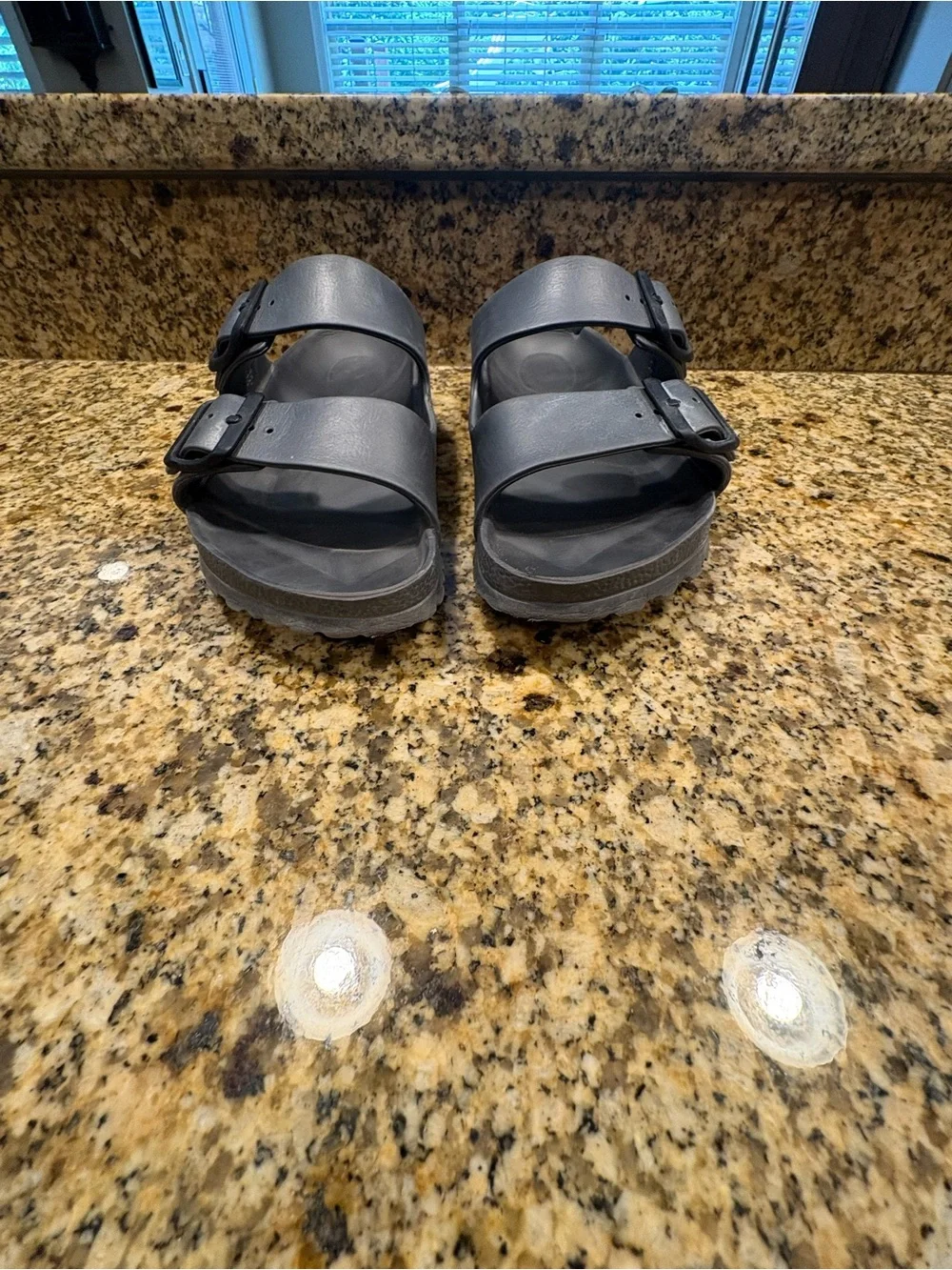 Birkenstock Arizona EVA Sandals GreyTwo Straps Size 38 Slip-On US 7-7.5